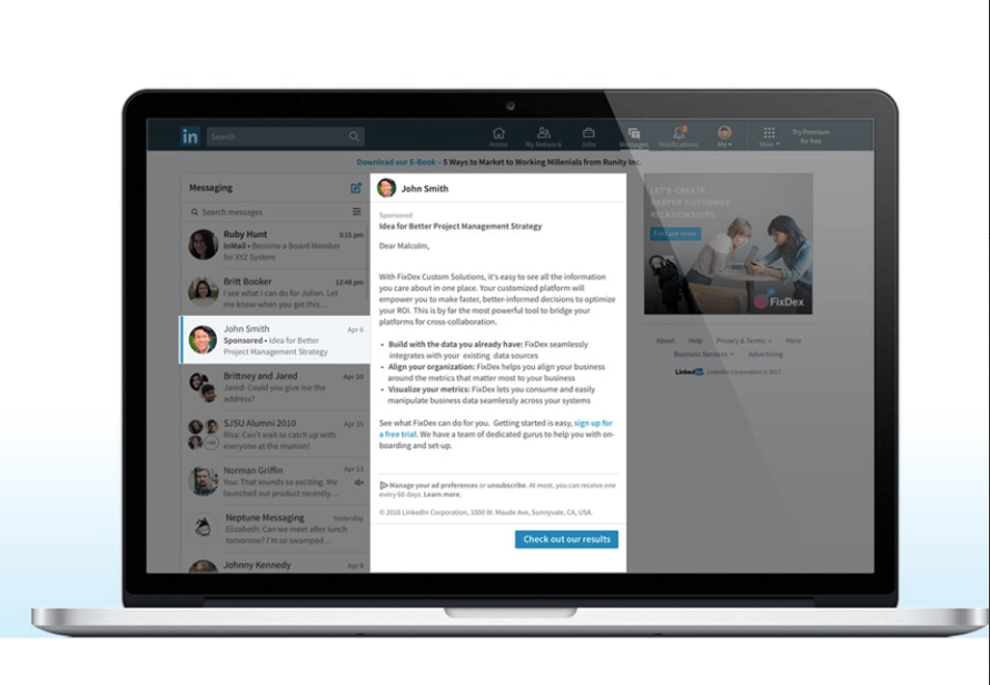 LinkedIn Sponsored InMail