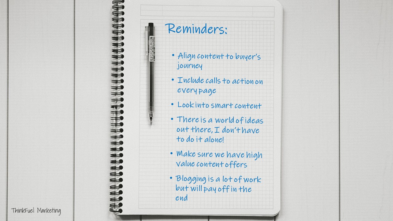 Content marketing reminders