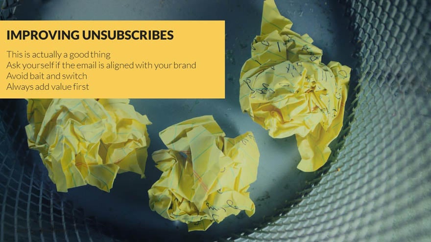 Improve email marketing unsubscribe rate