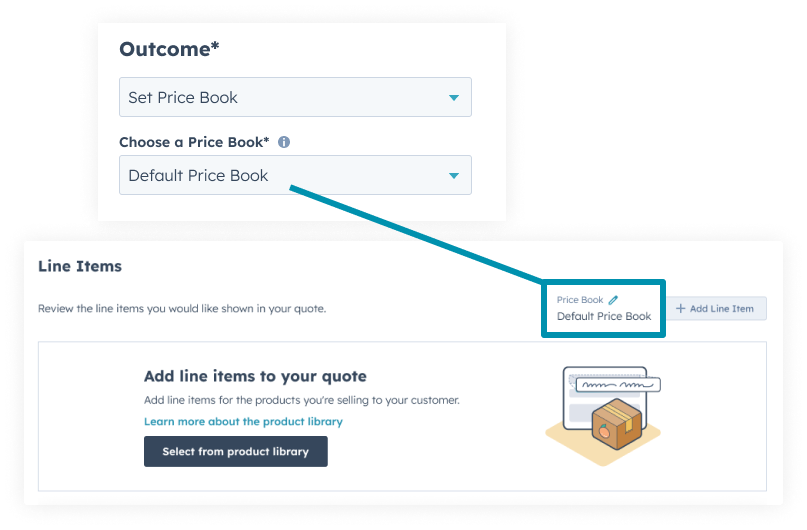 Set Price Book Outcome